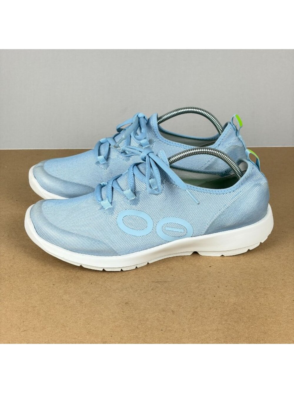 Oofos Oomg Sport Low Lace Up Athletic Shoes Womens 11 Light Blue White Comfort